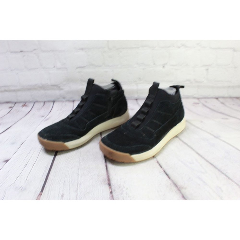 LL Bean Vista Black Suede Stretch Collar Pull-On Mid Boots Size 8.5 M - Picture 2 of 9